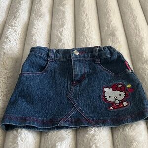 Hello Kitty Blue Denim Skirt with Embroidery